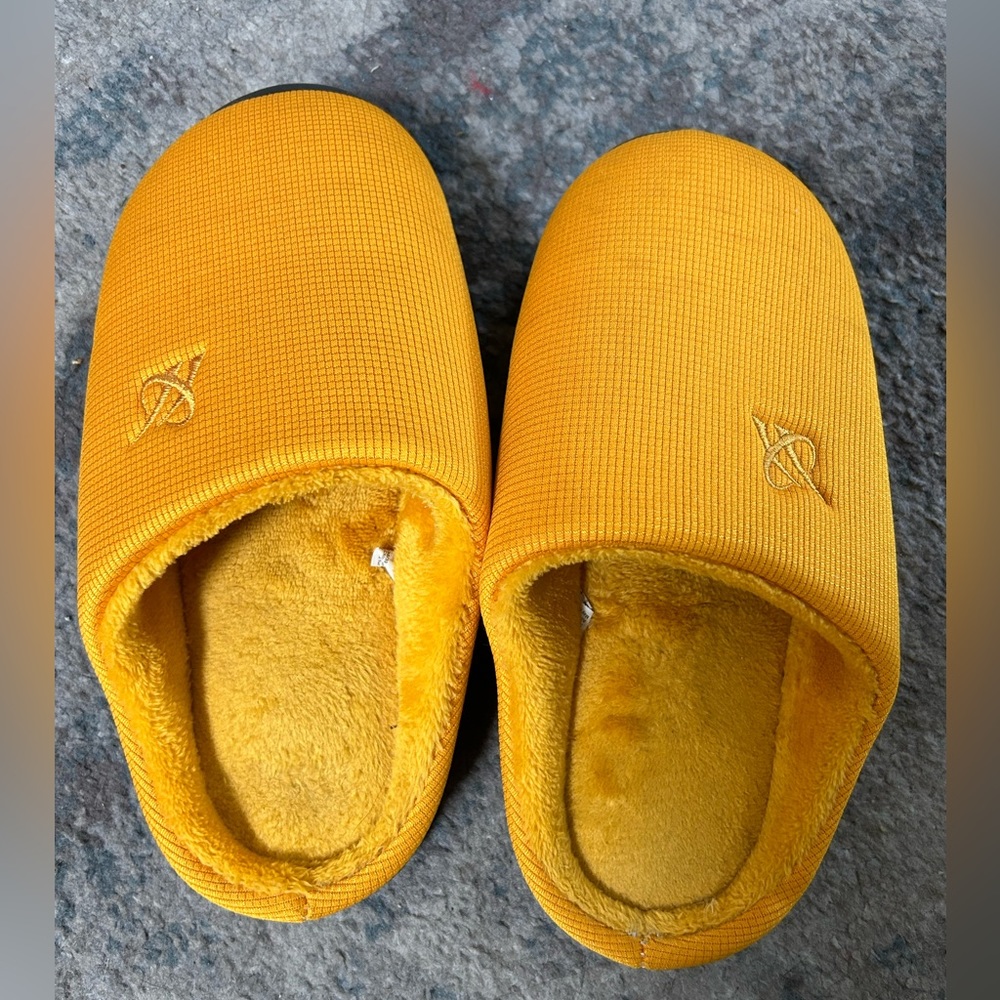 Cozy gold slippers